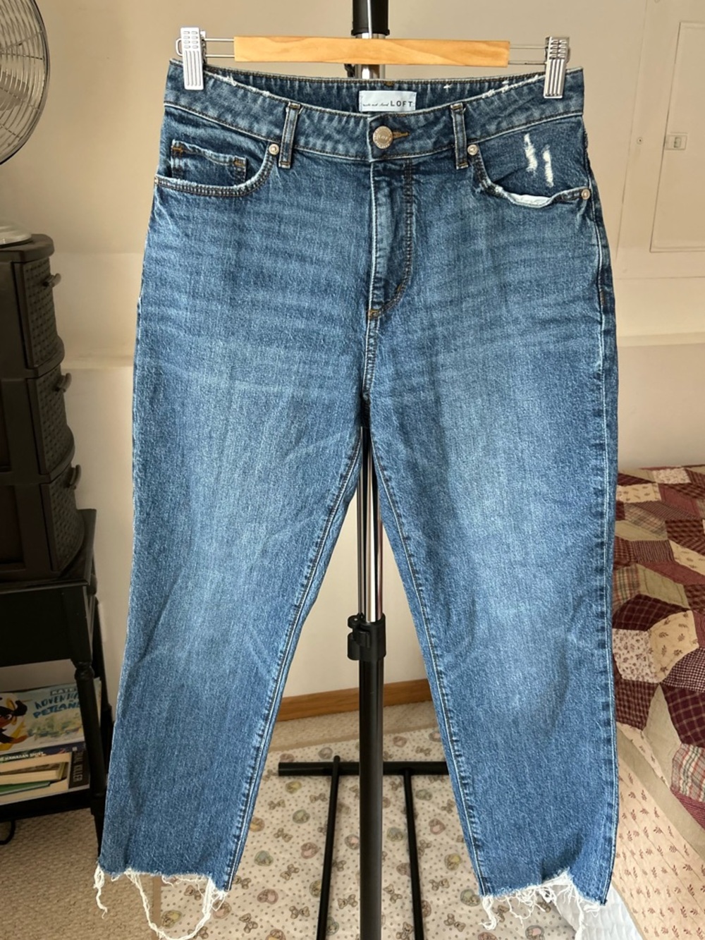 Loft Curvy High Waist Straight Crop Jeans 27 4
